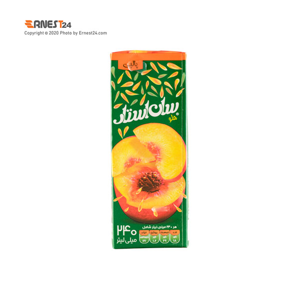 نوشیدنی بدون گاز با طعم هلو سان استار حجم 240 میلی لیتر عکس استفاده شده در سایت ارنست 24 - ernest24.com