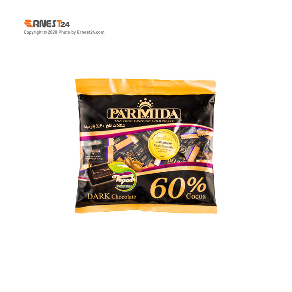 شکلات تلخ 60 درصد پارمیدا وزن 330 گرم عکس استفاده شده در سایت ارنست 24 - ernest24.com