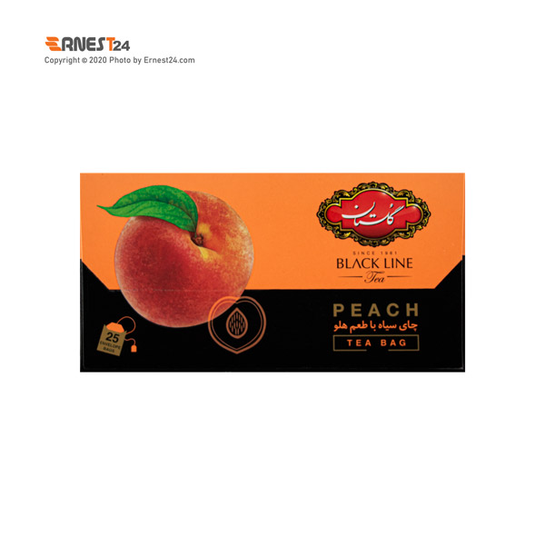 چای سیاه کیسه ای گلستان با طعم هلو 25 عددی عکس استفاده شده در سایت ارنست 24 - ernest24.com